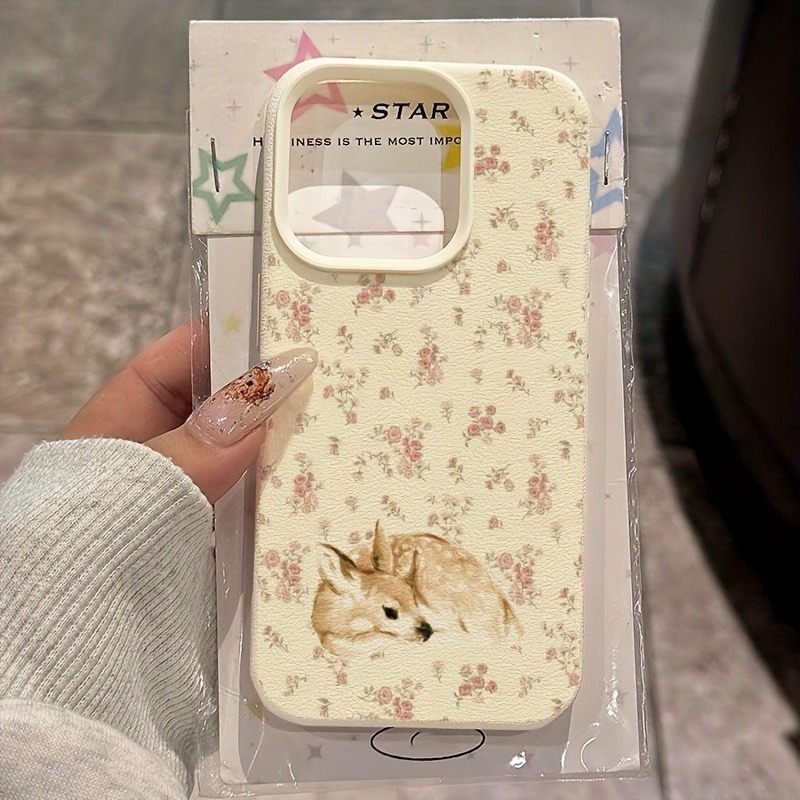 Phone Cases Online - Cute Deer Full Floral Pattern Design