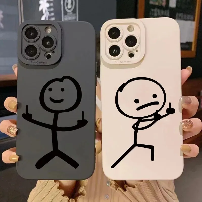 Phone Cases Cute - Cute Cartoon Matchman Matte Silicone Phone