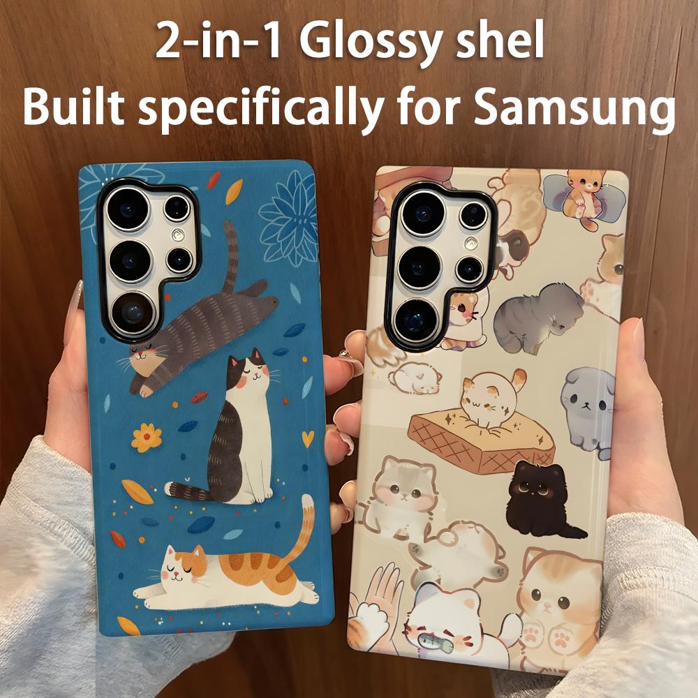 Phone Cases Cute - Cute cat Phone Case 2-in-1 Glossy