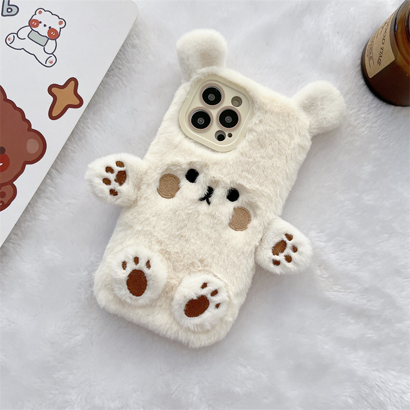 Korean 3D Cartoon Bear Fluffy  - Phone Cases Korean recension och pris