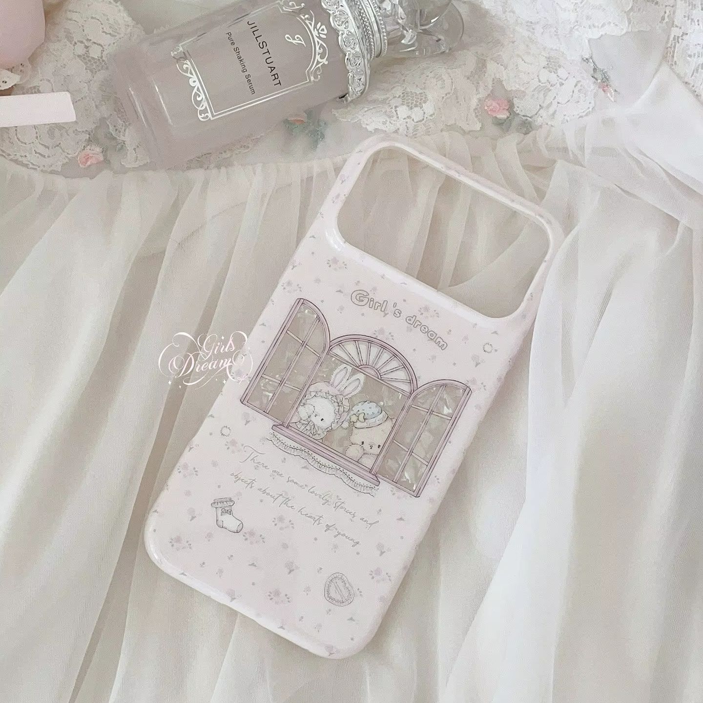 Kawaii Bunny Bear Floral Pink  - Phone Cases Kawaii recension och pris