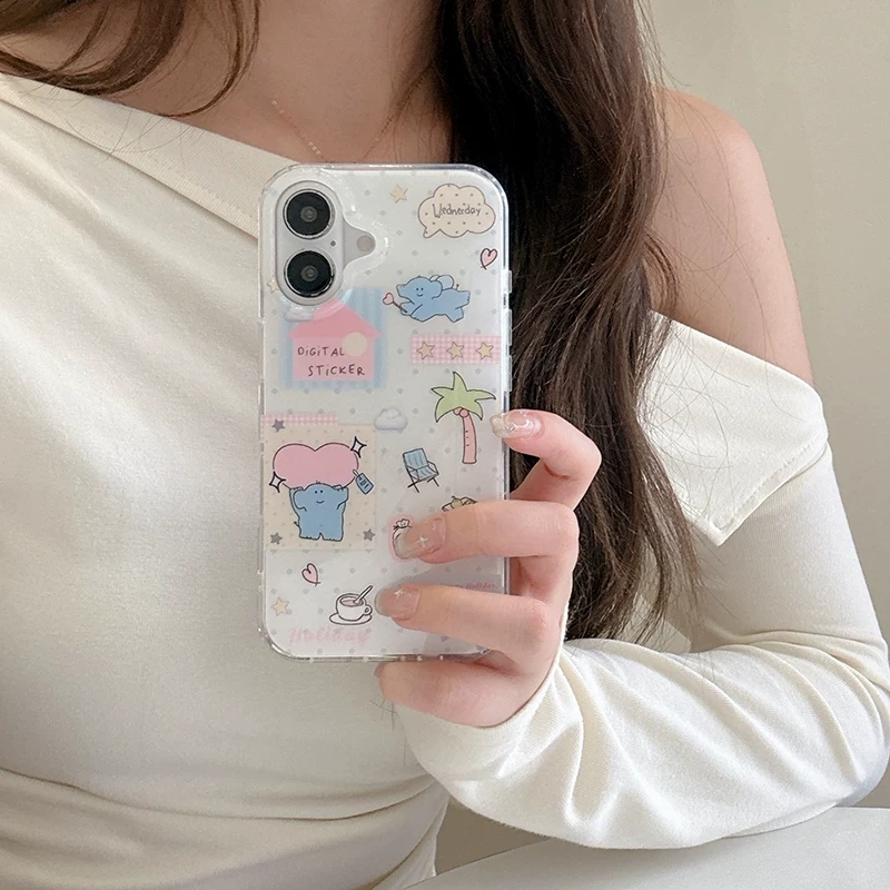 Cute Cartoon Elephant Grabbing - Phone Cases Kawaii recension och pris