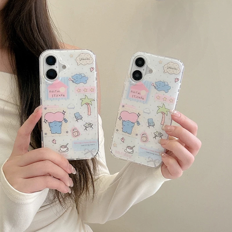 Cute Cartoon Elephant Grabbing - Phone Cases Kawaii recension och pris