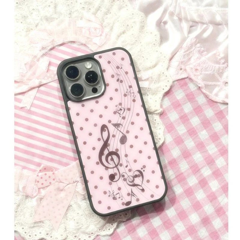 Korean ins Pink Brown Polka Do - Phone Cases Korean recension och pris