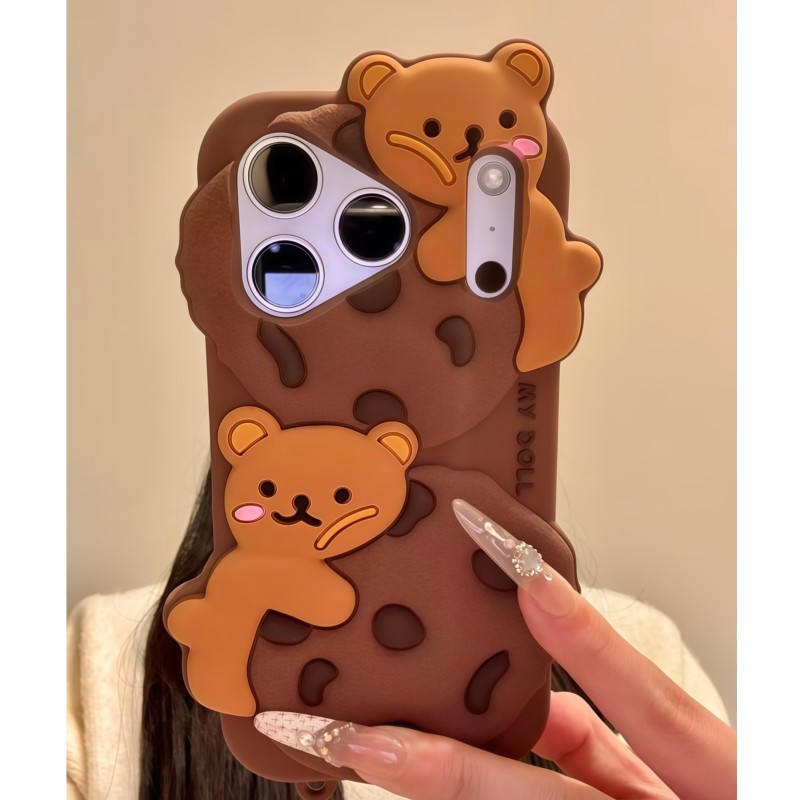 3D Cartoon Kawaii Biscuit Bear - Phone Cases Kawaii recension och pris