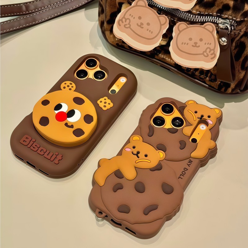 3D Cartoon Kawaii Biscuit Bear - Phone Cases Kawaii recension och pris