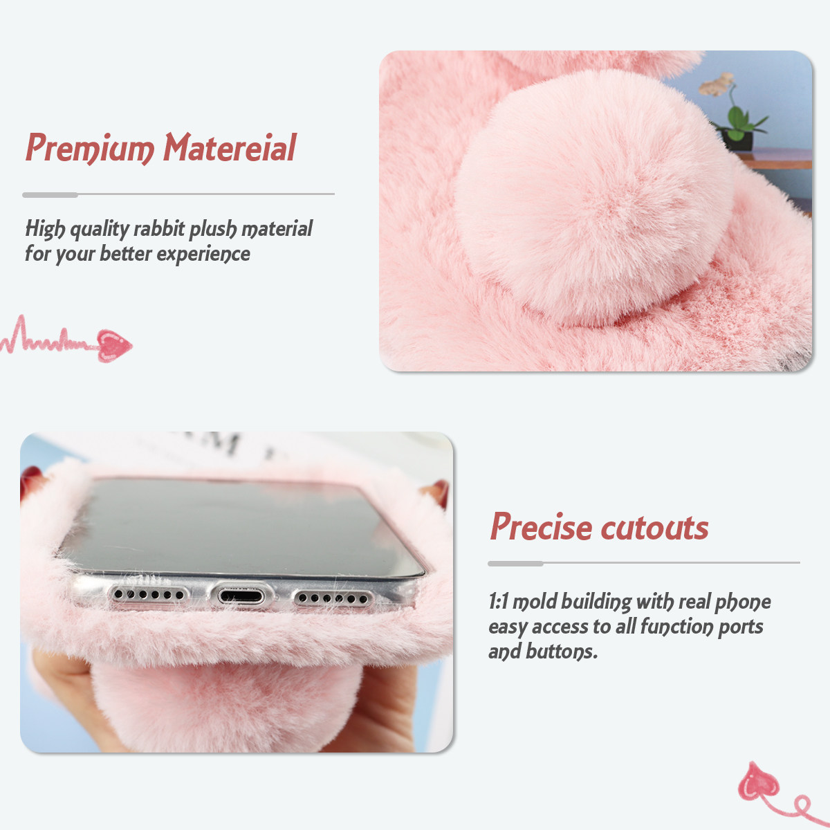 12 Mini 5.4 Inch Bunny Ear Pho - Phone Cases Cute recension och pris