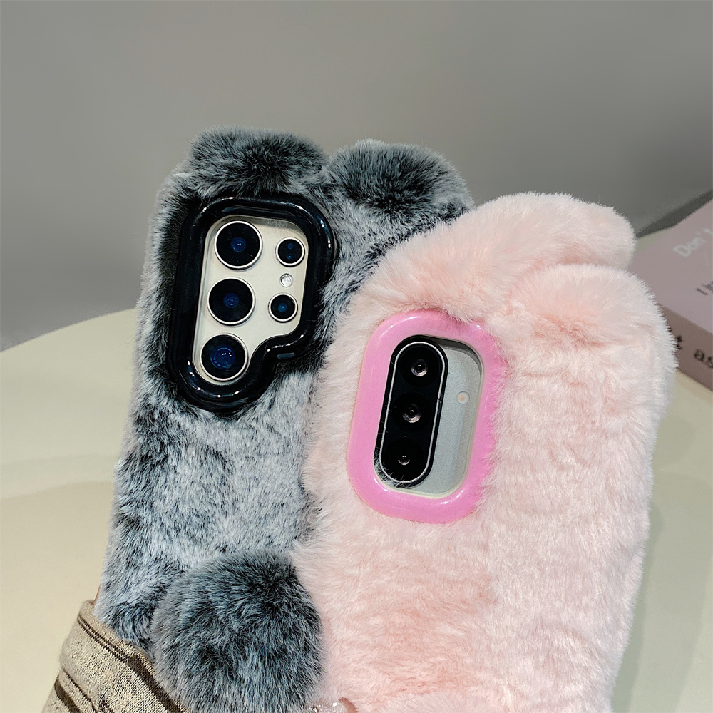 Cute Rabbit Ears Fluffy Stand  - Phone Cases Cute recension och pris