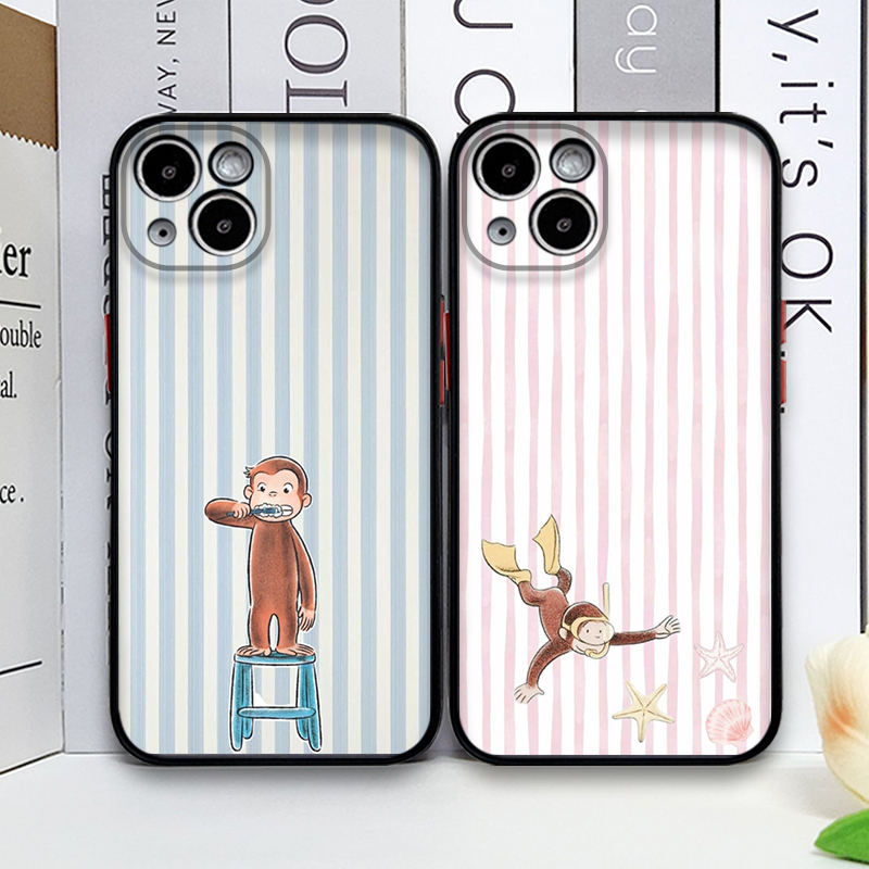 Cartoon Striped Monkey Holding - Phone Cases Iphone 17 Pro Max recension och pris